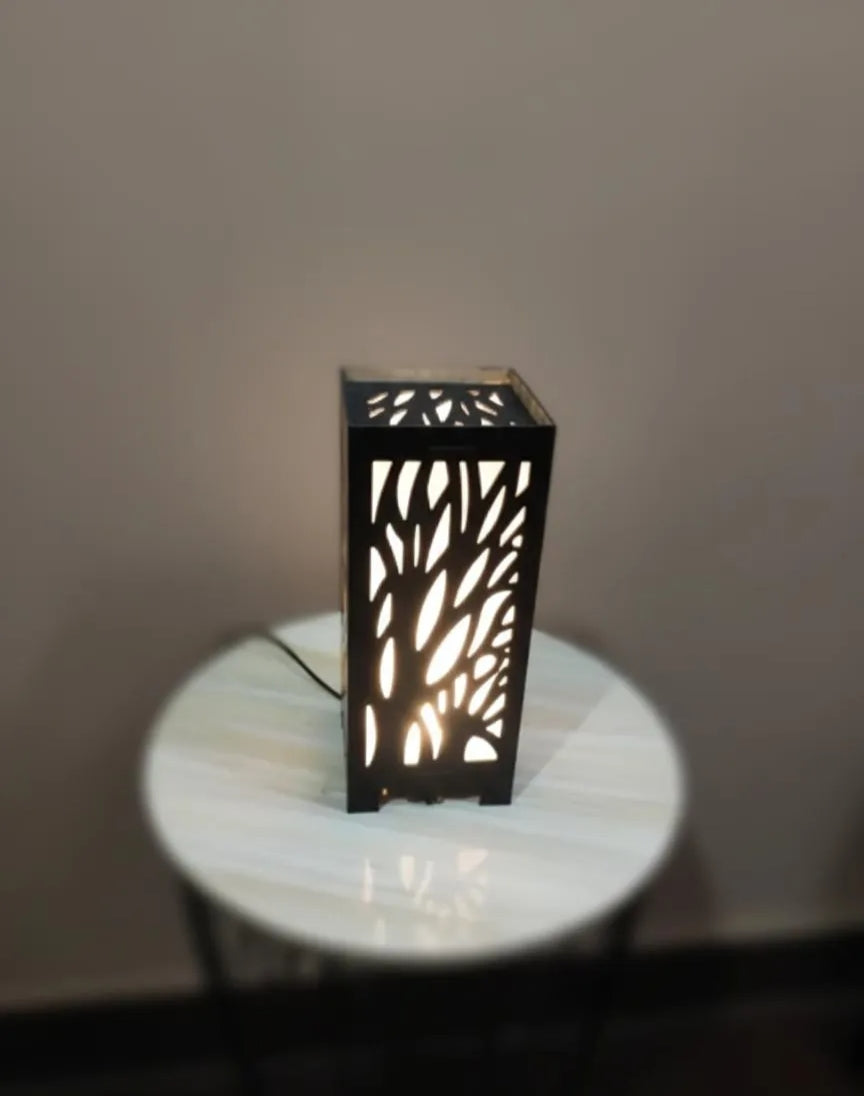 3D Wooden Tree Lamp Black Golden Modern Decor