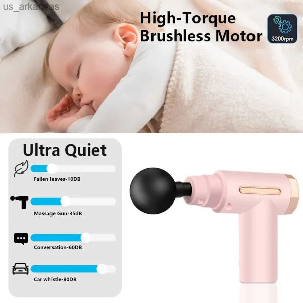 "MGE-006-1 Mini Fascia Massage Gun – Handheld Deep Tissue Muscle Massager (Random Color)"