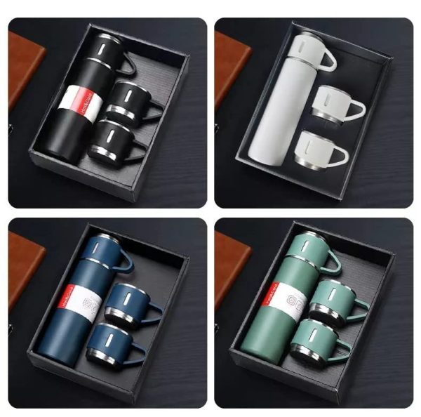 "Stainless Steel Vacuum Flask Set - Insulated Bottle & Coffee Mug Gift Set (500ml)"