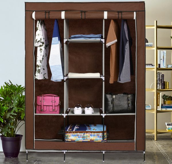 3-Door Foldable Closet Storage Organizer with Shelves