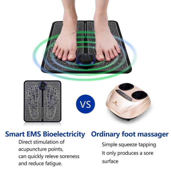 "EMS Foot Massager Mat with USB Charging & Smart Display for Blood Circulation"