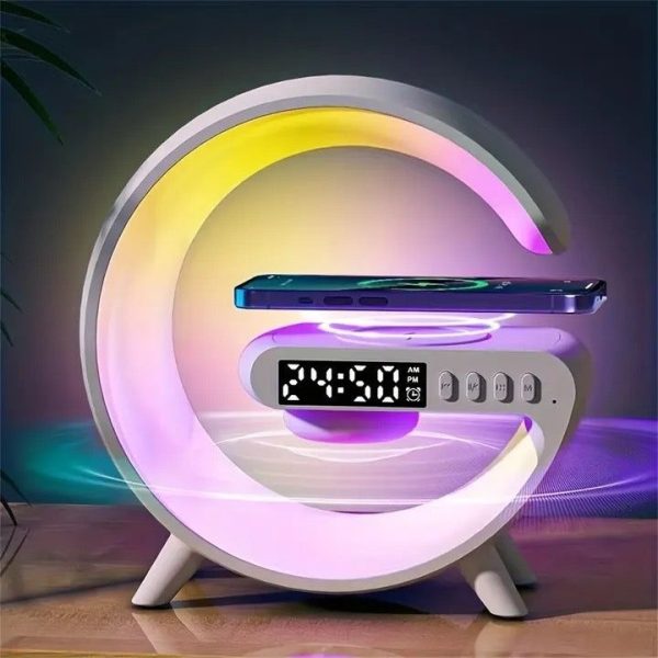 "G63 4-in-1 RGB Bluetooth Speaker with Wireless Charging, Alarm Clock & Desk Lamp"