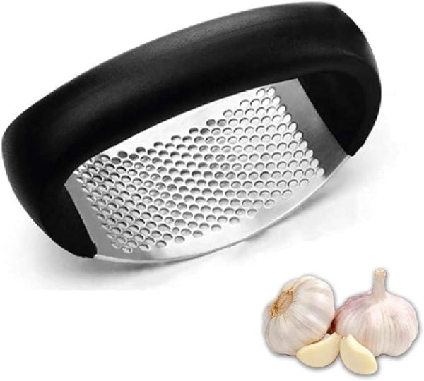 "Garlic Press Rocker – Stainless Steel Mincer & Crusher"