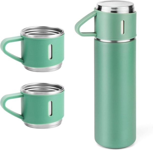 "Stainless Steel Vacuum Flask Set - Insulated Bottle & Coffee Mug Gift Set (500ml)"