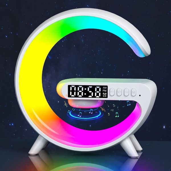 "G63 4-in-1 RGB Bluetooth Speaker with Wireless Charging, Alarm Clock & Desk Lamp"