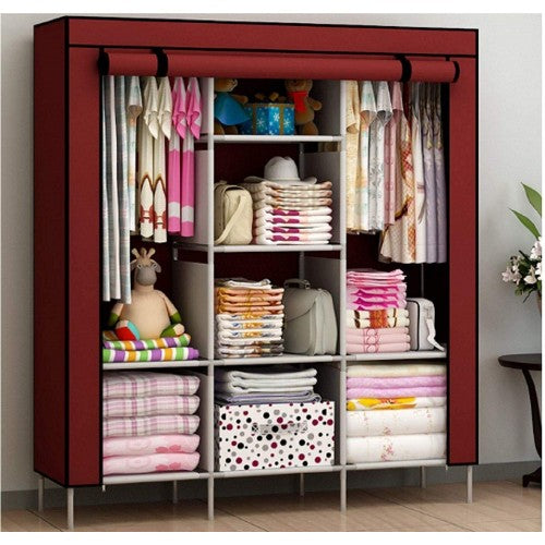 3-Door Foldable Closet Storage Organizer with Shelves