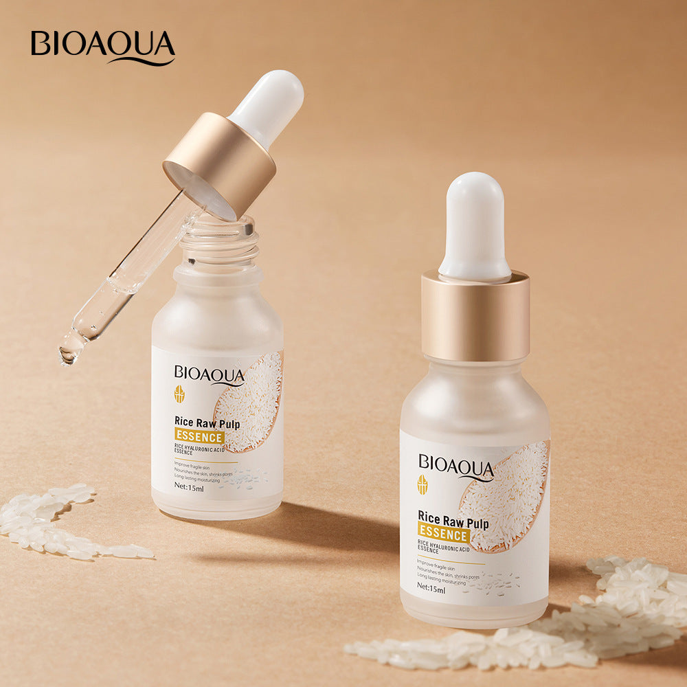 "Bioaqua Rice Face Serum – Hydrating & Anti-Aging Essence"