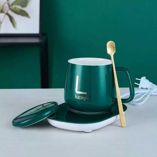 "USB Electric Heated Coffee Mug with Temperature Control Pad"