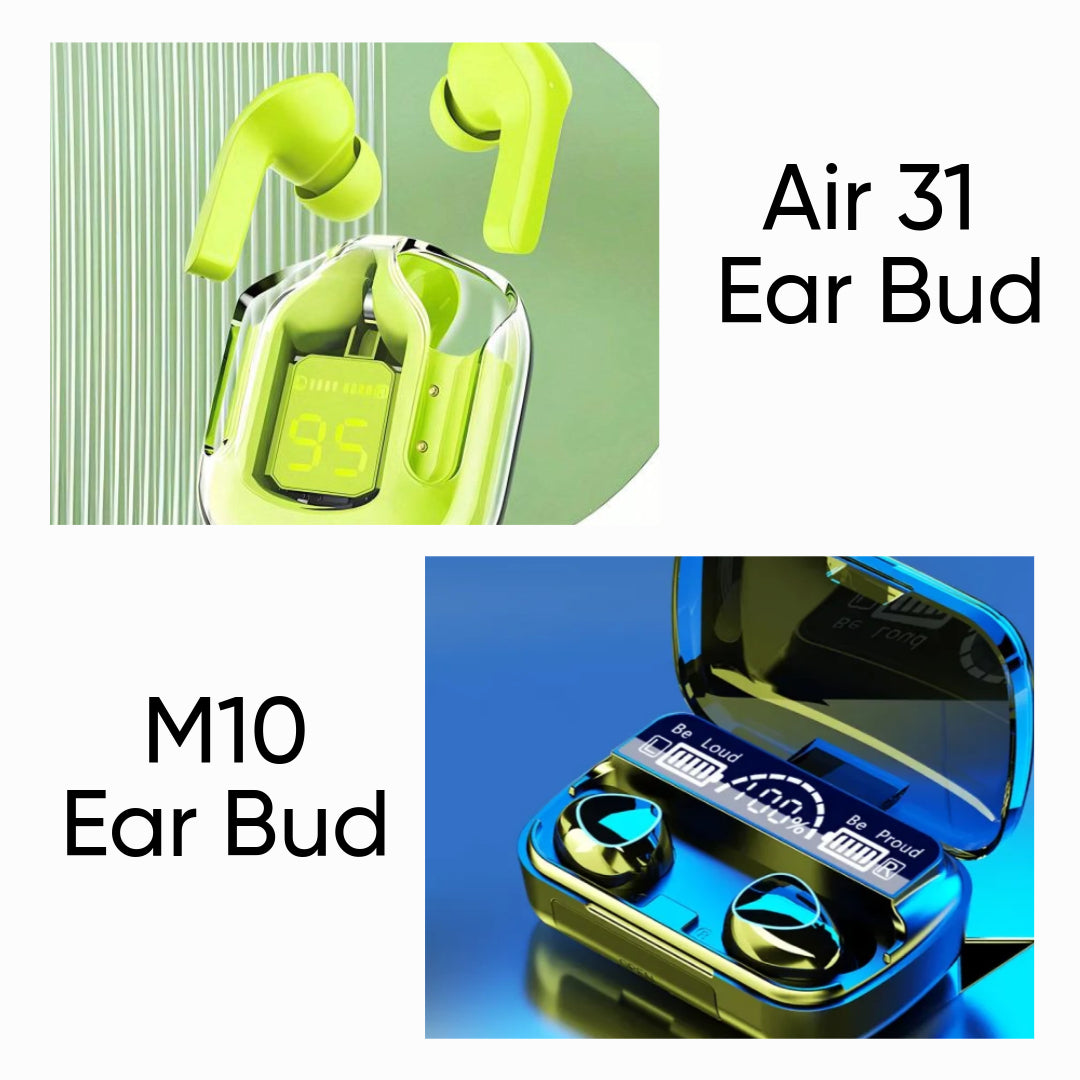 "Combo Pack – Air 31 & M10 Wireless Bluetooth Earbuds"