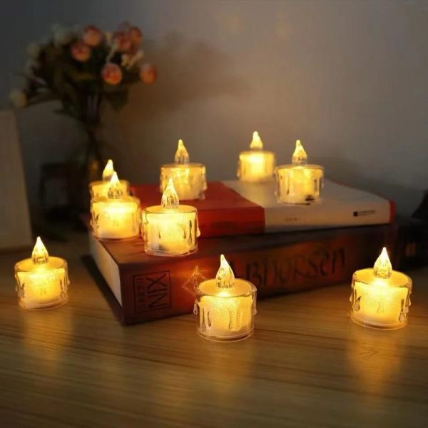 "Pack of 12 Warm White Flameless LED Tea Light Candles"