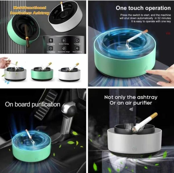 "2-in-1 Air Purifier & Smokeless Car Ashtray (Random Colors)"