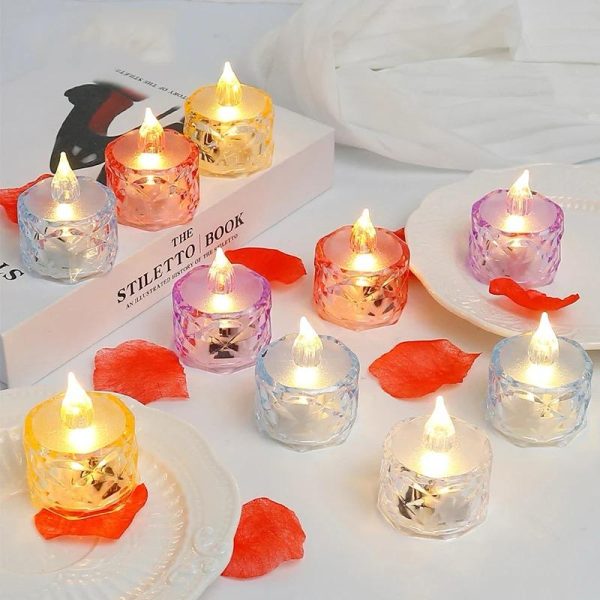 "Pack of 12 Warm White Flameless LED Tea Light Candles"