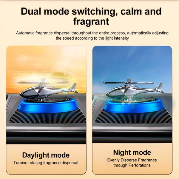 "Solar Powered Rotating Helicopter Car Aromatherapy Diffuser (Random Color)"