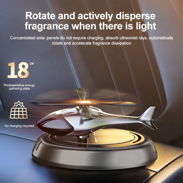 "Solar Powered Rotating Helicopter Car Aromatherapy Diffuser (Random Color)"