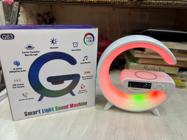 "G63 4-in-1 RGB Bluetooth Speaker with Wireless Charging, Alarm Clock & Desk Lamp"