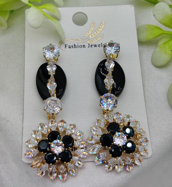 "Radiant Luxe Crystal Bloom Earrings – Elegant & Nickel-Free"