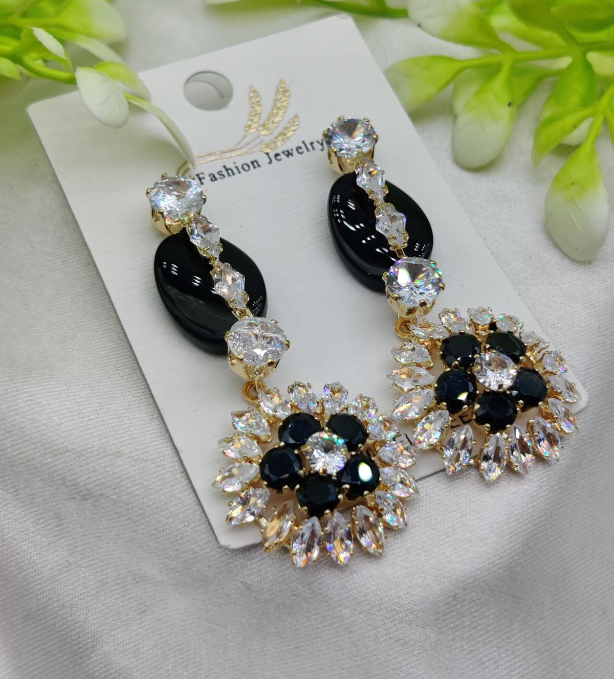 "Radiant Luxe Crystal Bloom Earrings – Elegant & Nickel-Free"