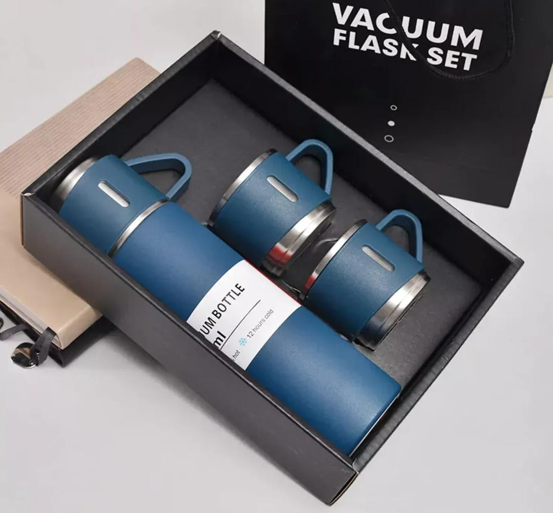 "Stainless Steel Vacuum Flask Set - Insulated Bottle & Coffee Mug Gift Set (500ml)"