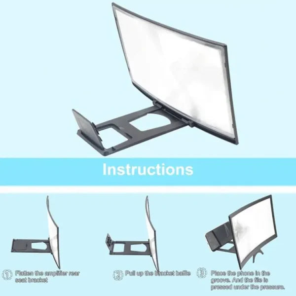 "12" 3D HD Mobile Screen Magnifier & Holder"