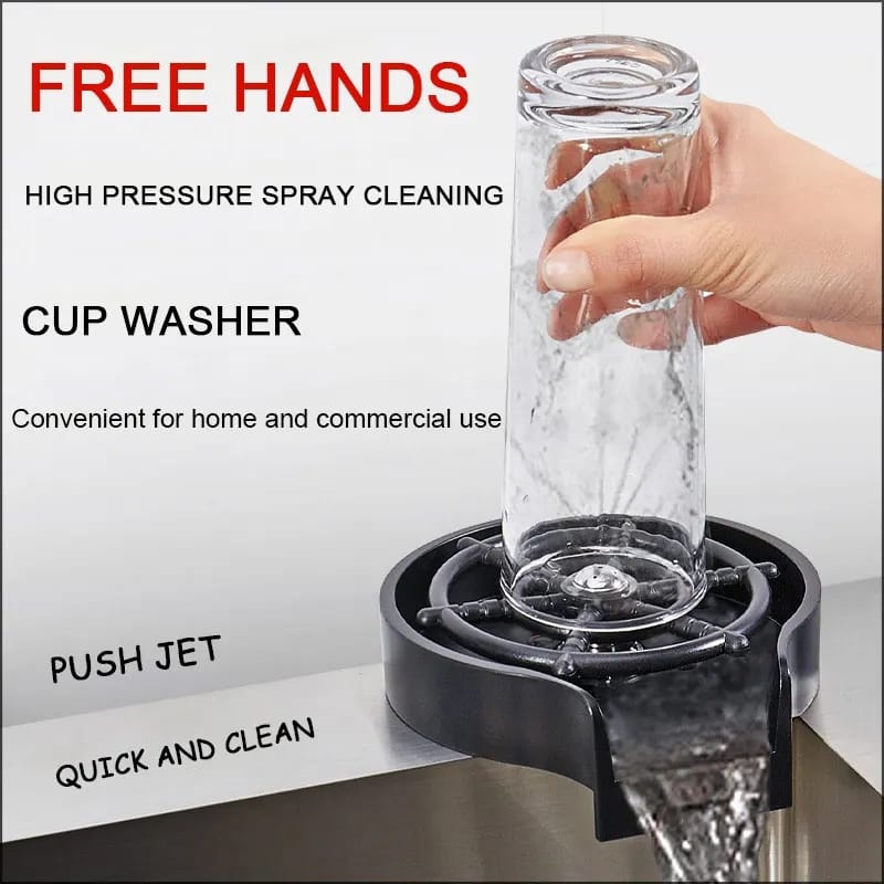 "Glass Washer – Stainless Steel Cup & Bottle Rinser for Kitchen Sink"