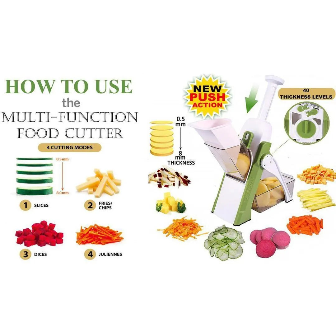 Adjustable Mandoline Vegetable Slicer for Home Kitchen Use – ABS Plastic, 40mm Multi-Function Food Cutter