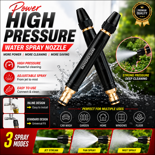 High Pressure Water Spray Nozzle – Adjustable Jet, Fan & Mist Spray | Universal Garden & Car Wash Nozzle