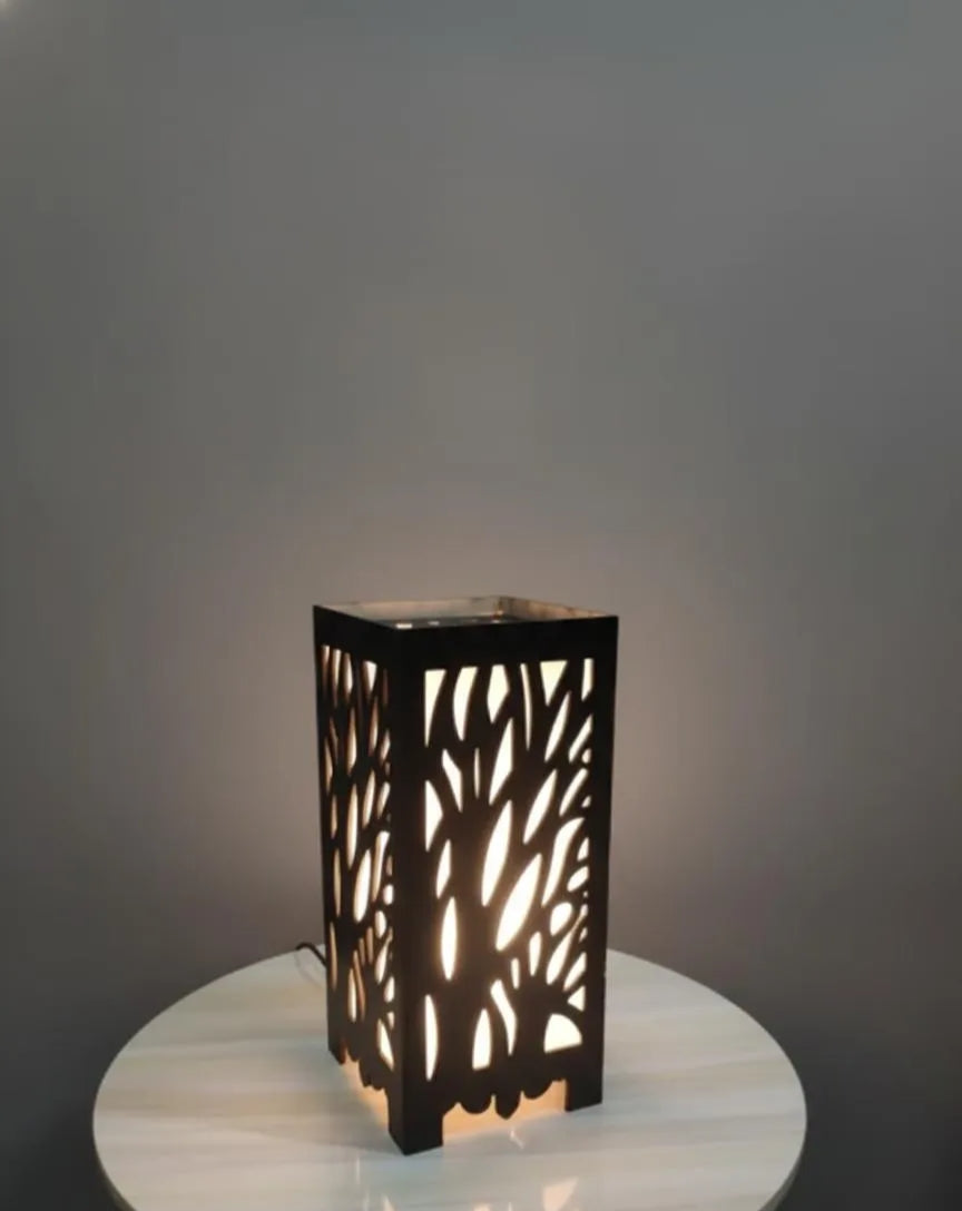 3D Wooden Tree Lamp Black Golden Modern Decor