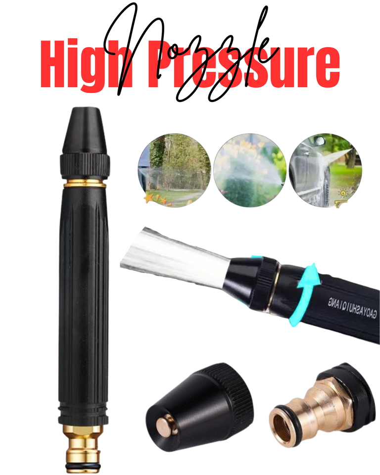 High Pressure Water Spray Nozzle – Adjustable Jet, Fan & Mist Spray | Universal Garden & Car Wash Nozzle