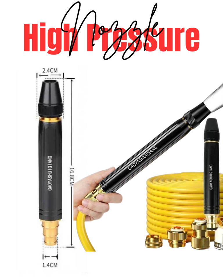 High Pressure Water Spray Nozzle – Adjustable Jet, Fan & Mist Spray | Universal Garden & Car Wash Nozzle