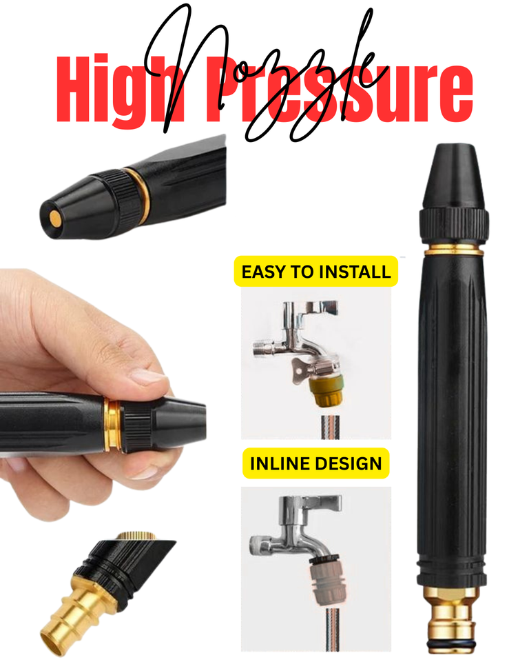 High Pressure Water Spray Nozzle – Adjustable Jet, Fan & Mist Spray | Universal Garden & Car Wash Nozzle
