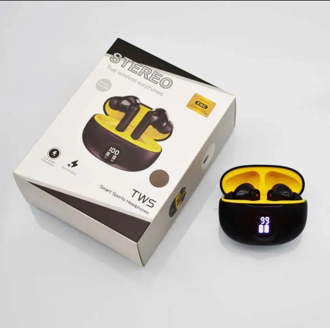 TWS Wireless Earbuds with Digital LED Display – Smart Touch Control, Deep Bass & HD Calls