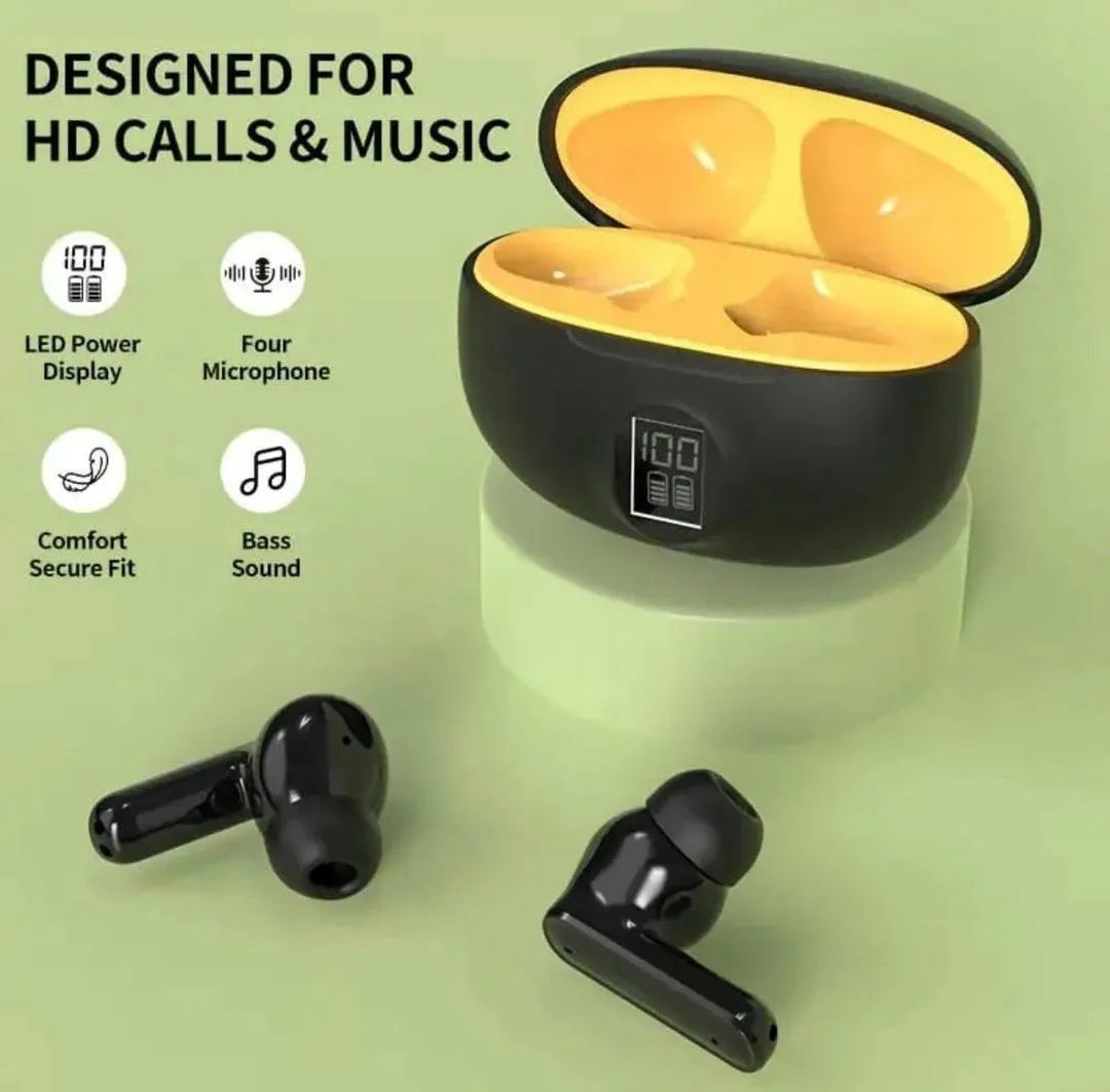 TWS Wireless Earbuds with Digital LED Display – Smart Touch Control, Deep Bass & HD Calls
